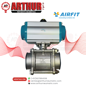 actuador neumático doble efecto c/ válvula de bola 3" inoxidable – airtfit