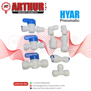 valvula llave de cierre y conectores osmosis para tubo de 1/4" 3/8" 1/2" pvc hyar