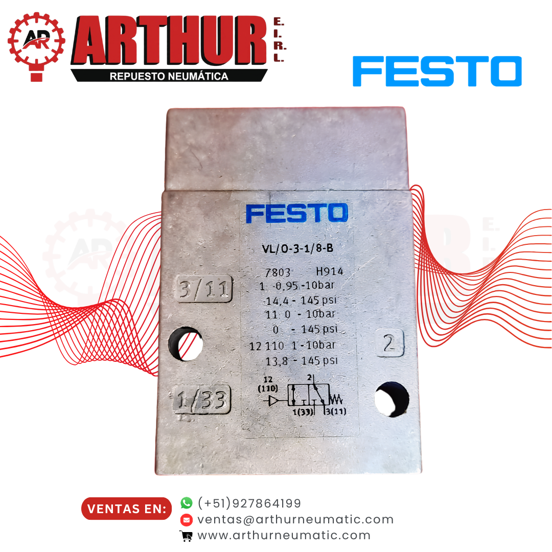 VL/O-3-1/8-B valvula pilotada 3/2 FESTO VL/O-3-1/8-B valvula pilotada 3/2 FESTO